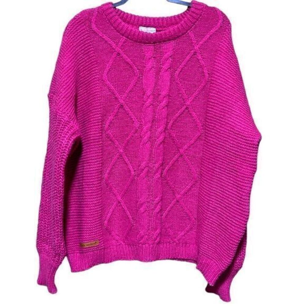 NWT Simply Southern Women's Preppy Fall‎ Knit Sweater Raspberry Pink Size XXL